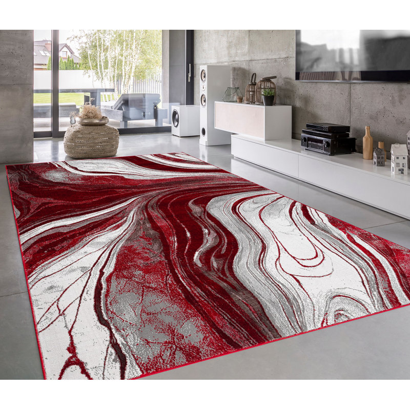 Charona Abstract Flatweave Indoor / Outdoor Area Rug, Rectangle 60 x 110 cm
