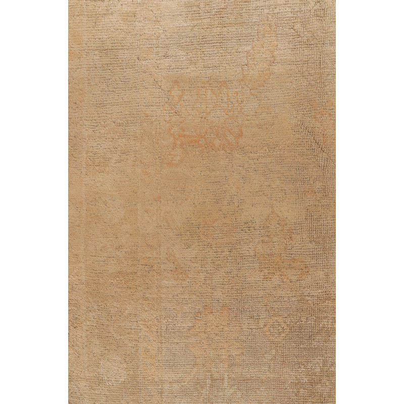 Hand Knotted Wool Area Rug in Cream