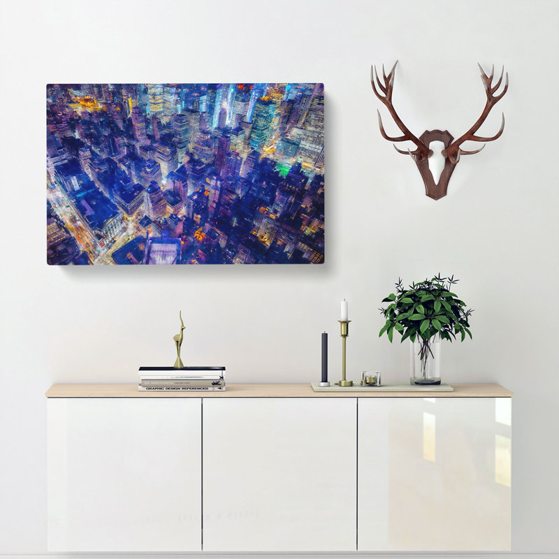 Bright Lights Of New York City - Wrapped Canvas Painting, 35cm H x 50cm W x 3cm D