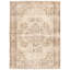 Tapis décoratif en laine gris clair de conception unique 6 pi 4 po x 8 pi 6 po noué à la main