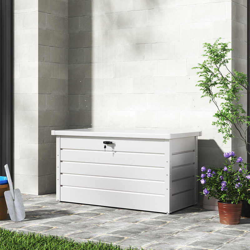 Garden Sanctuary 114cm W 350L Metal Lockable Deck Box, White