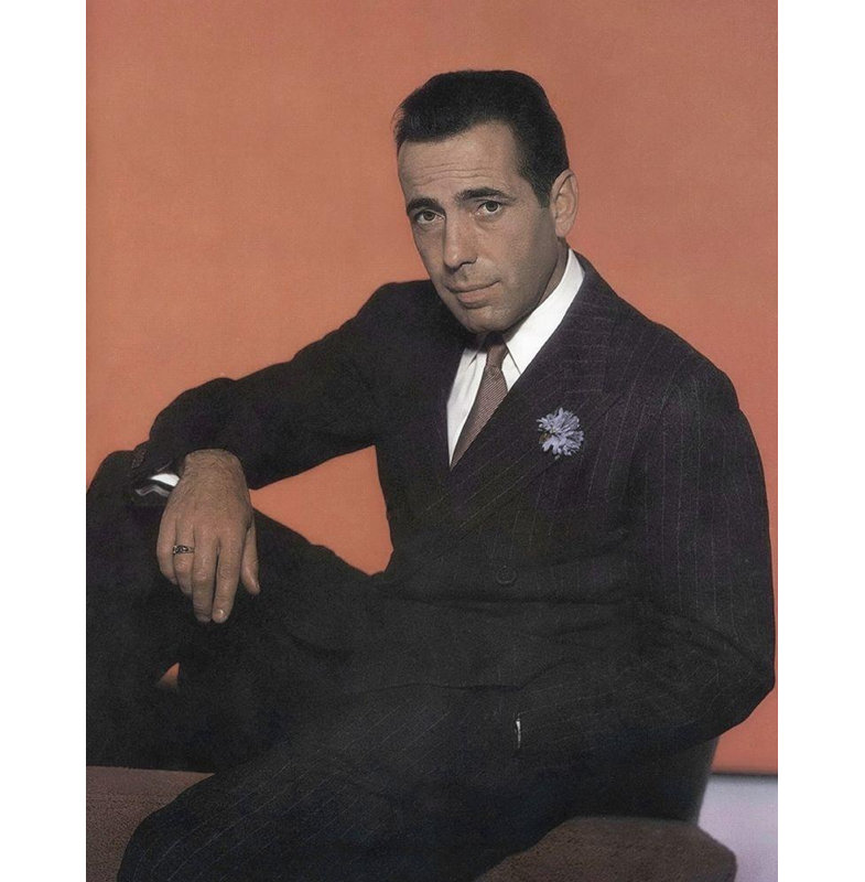 «Latitude Run® Hollywood Photo Gallery Gallery», art sur toile tendue: Humphrey Bogart 487428, H 24 po x l 20 po