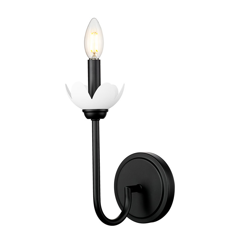 Applique murale texturée Burgett, Une lumière, H 11,5 po x l 5,25 po x P 7,5 po, Noir mat