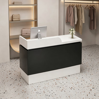Contemporary Rectangular Manufactured Wood Reception Desk