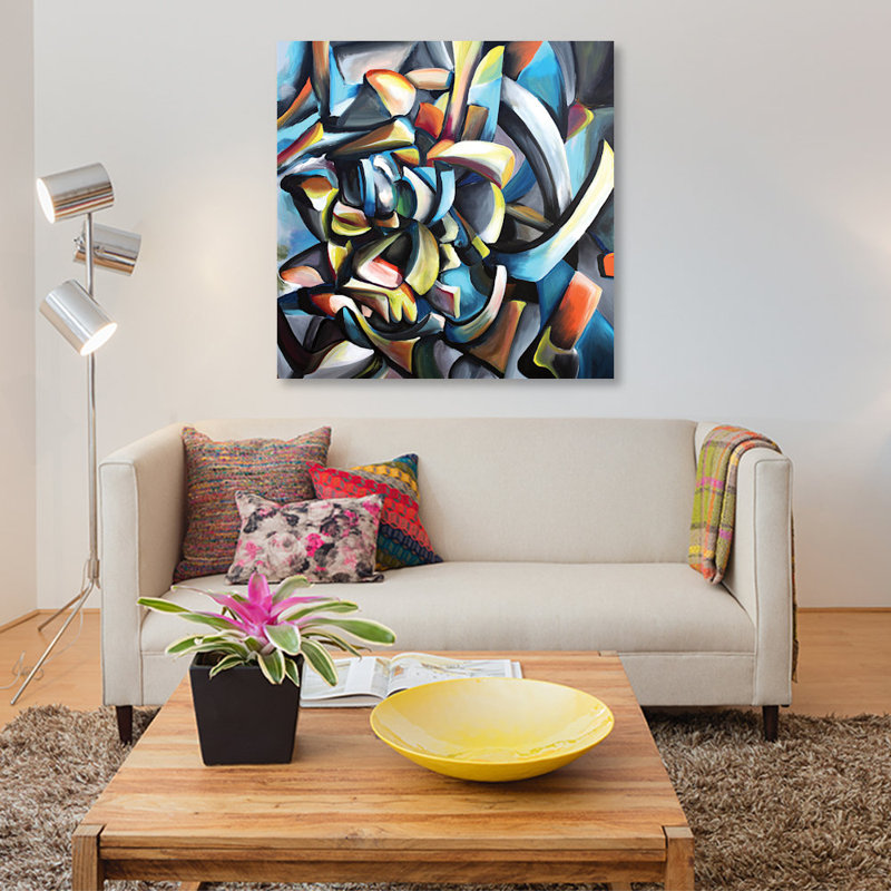« guitarrista », impression sur toile, H 26 po x l 26 po x P 1,5 po, Toile tendue, Pas de tapis