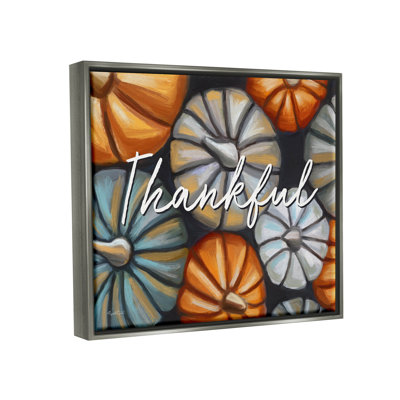 «Autumn Thankful Pumpkins» par Elizabeth Tyndall, impression sur bois