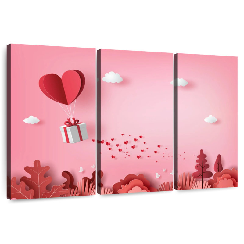 Hardie envoyant l'amour de la Saint-Valentin, H 32 po x l 50 po