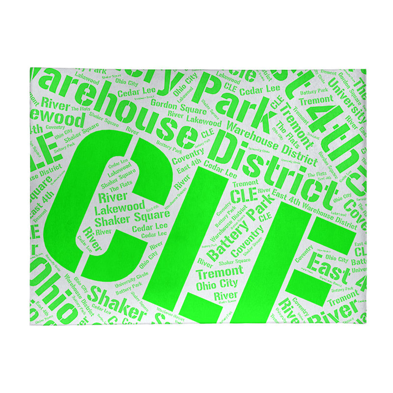 Tapis de à tissage plat de la surface verte rand cites city barhood districts, Rectangle 4 pi x 6 pi