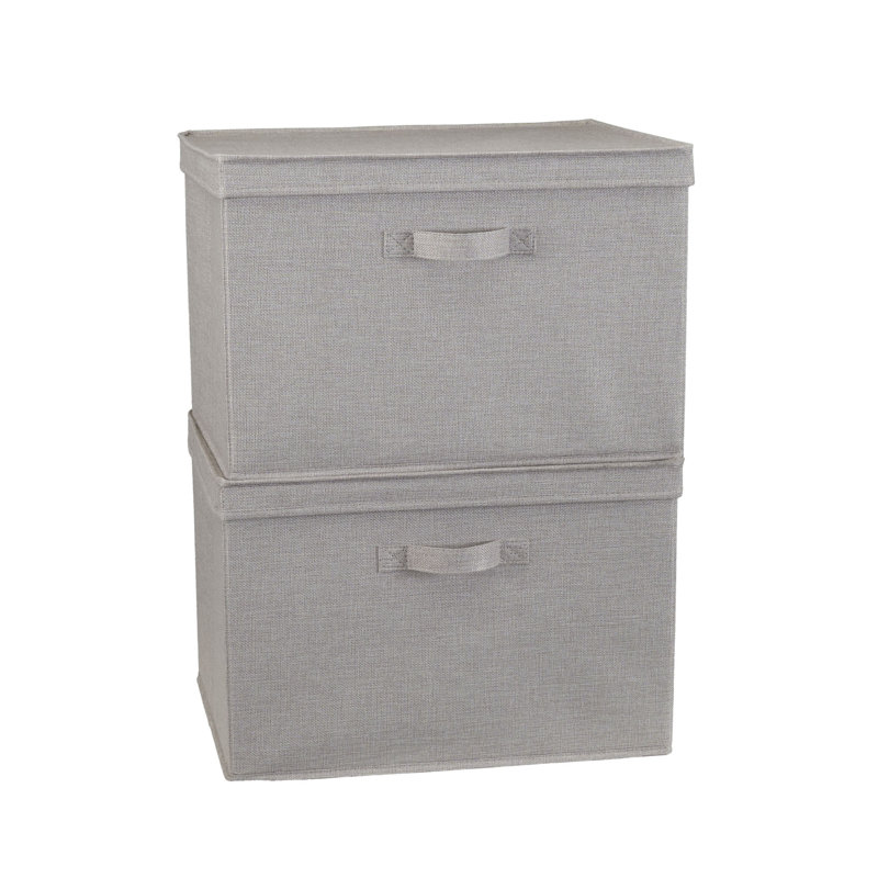 Wide Storage Box, Silver, 12" H x 18.5" W x 15" D