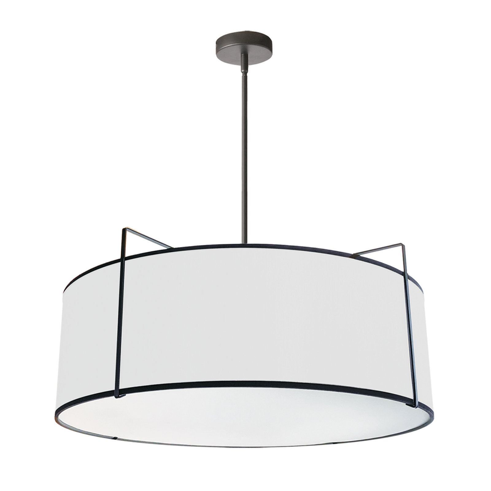 Tisdale 4-Light Chandelier, Black, White/Black