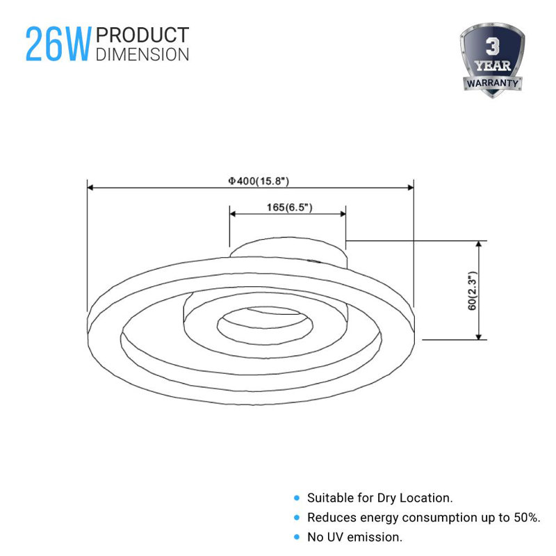 Adyaan Acrylic LED Flush Mount