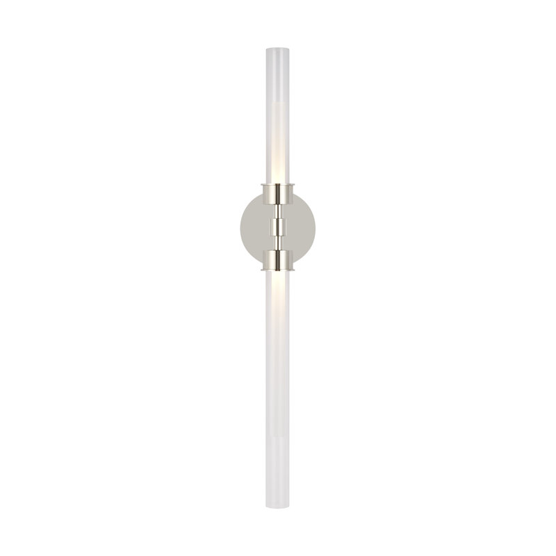 Linger 2 Light Dimmable LED Bath Bar, Polished Nickel