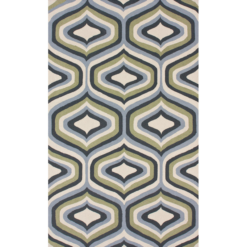Dempsey Hand Hooked Geometric Indoor Rug, 5' x 8'
