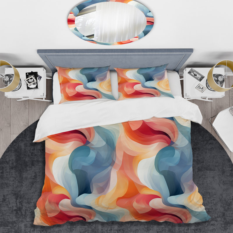 Ensemble de housse de couette Soft Color, Housse de couette pour grand lit et 2 taies décor