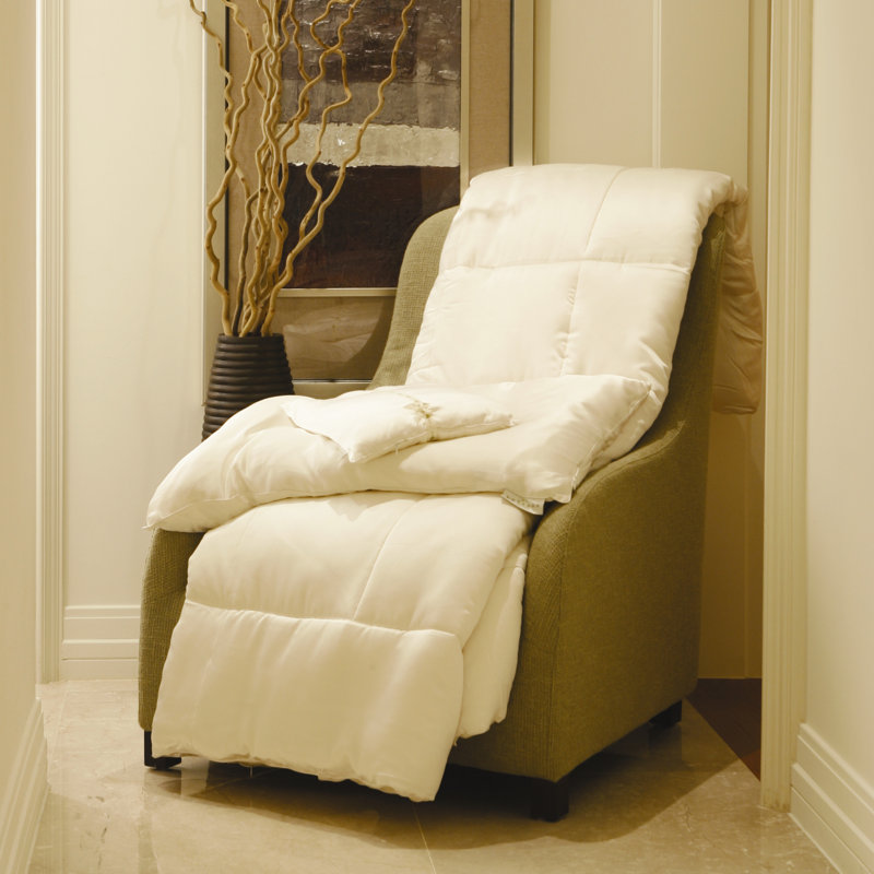Édredon blanc en coton rembourré de soie Basics, Grand