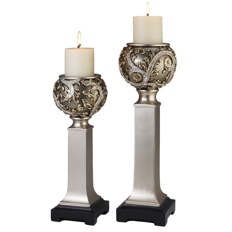 Ensemble de deux porte-bougies de table