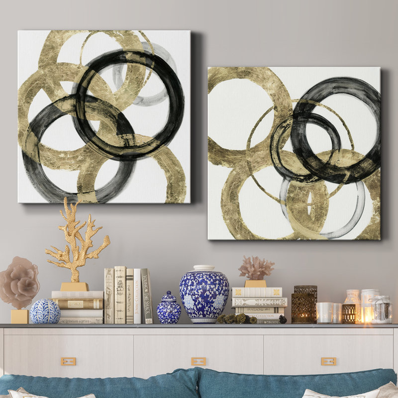 Ring I - 2 Piece Print, 16" H x 32" W x 1" D, Wrapped Canvas