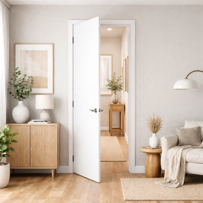 30''X80'' Primed Solid Core Plain Flush Door Slab - Timeless Design For Bedrooms, Closets & Home Offices