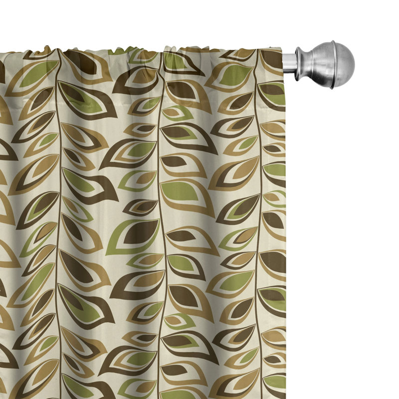 Floral Semi-Sheer Rod Pocket Curtain Panels, 28" W x 95" L