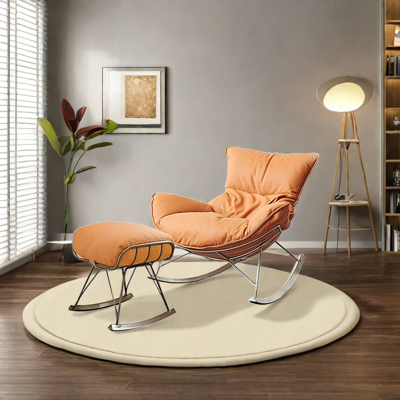 Chaise berçante en métal Leisure Light Luxury