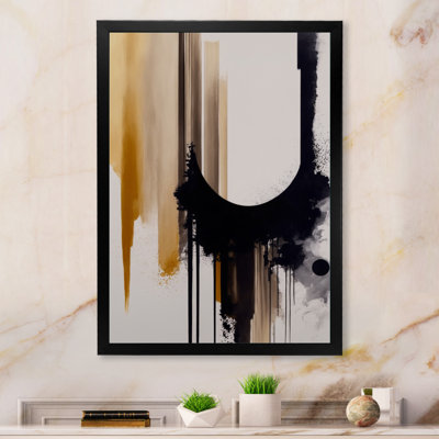«Golden Minimalist Abstract I», art mural moderne sur toile