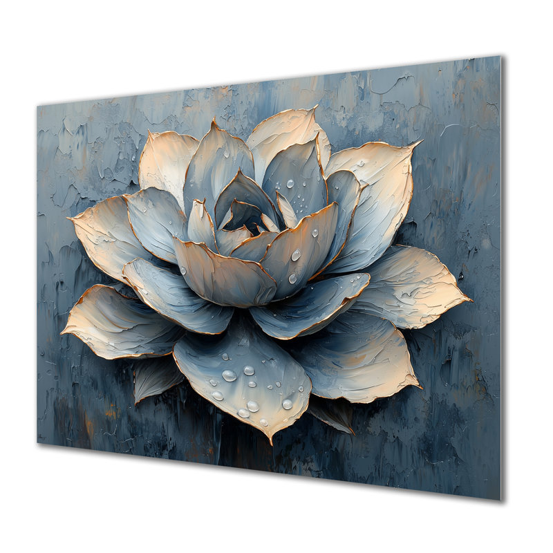 «Dark Echeveria Elegans Succulent Simplicity II», art mural en métal succulent, H 34 po x l 44 po