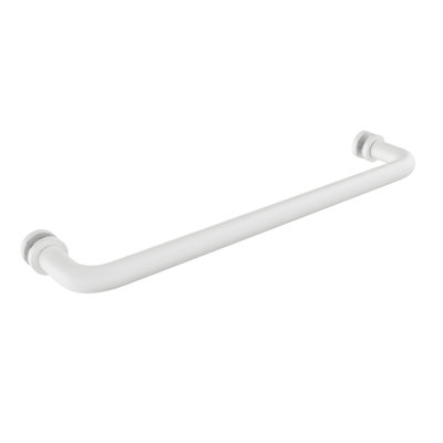 Brixwell TB-26SMSW-W 26 Inches Center To Center Standard Tubular Shower Towel Bar Single Mount W/Washers Gloss White