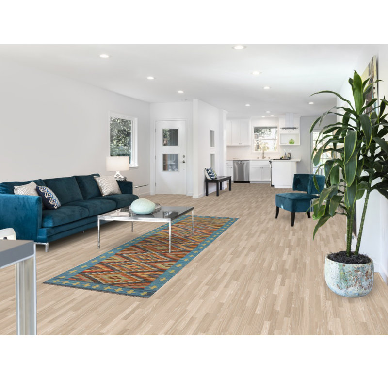 Tapis de couloir réversible multicolore en laine Kilim 3 x 10