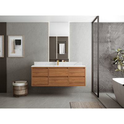 60'' Single Bathroom Vanity with Quartz Top