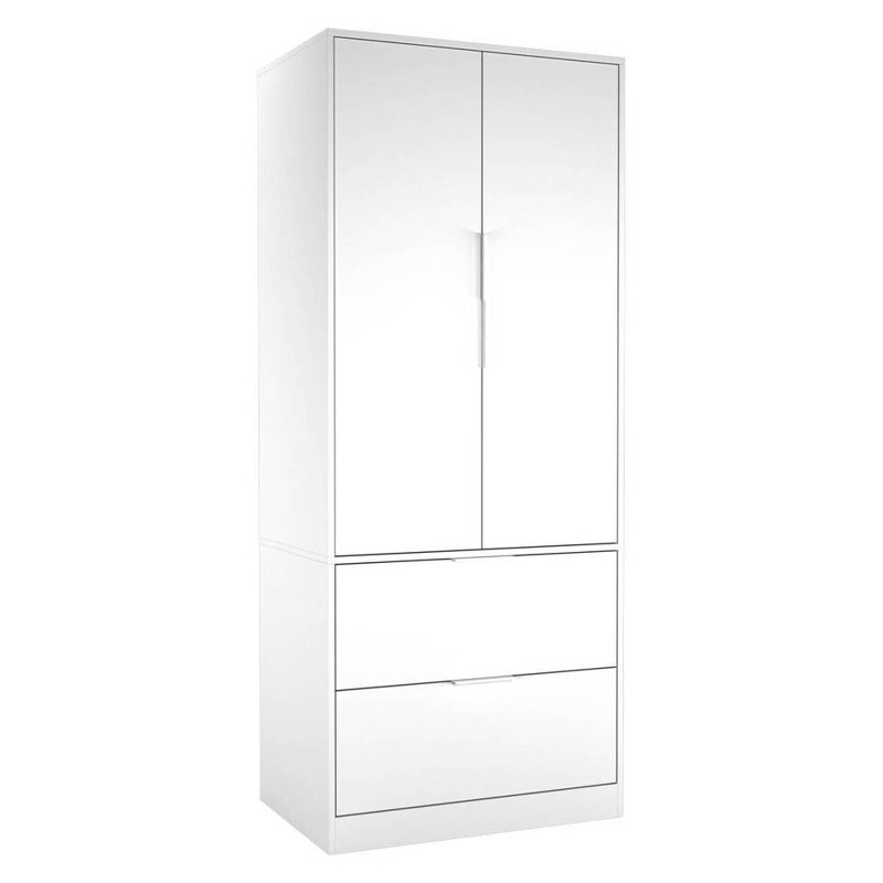 Sibby 2 Door Solid Wood Wardrobe, White