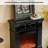 Simple French-style solid wood electric decorative fireplace with simulated flames-68966061