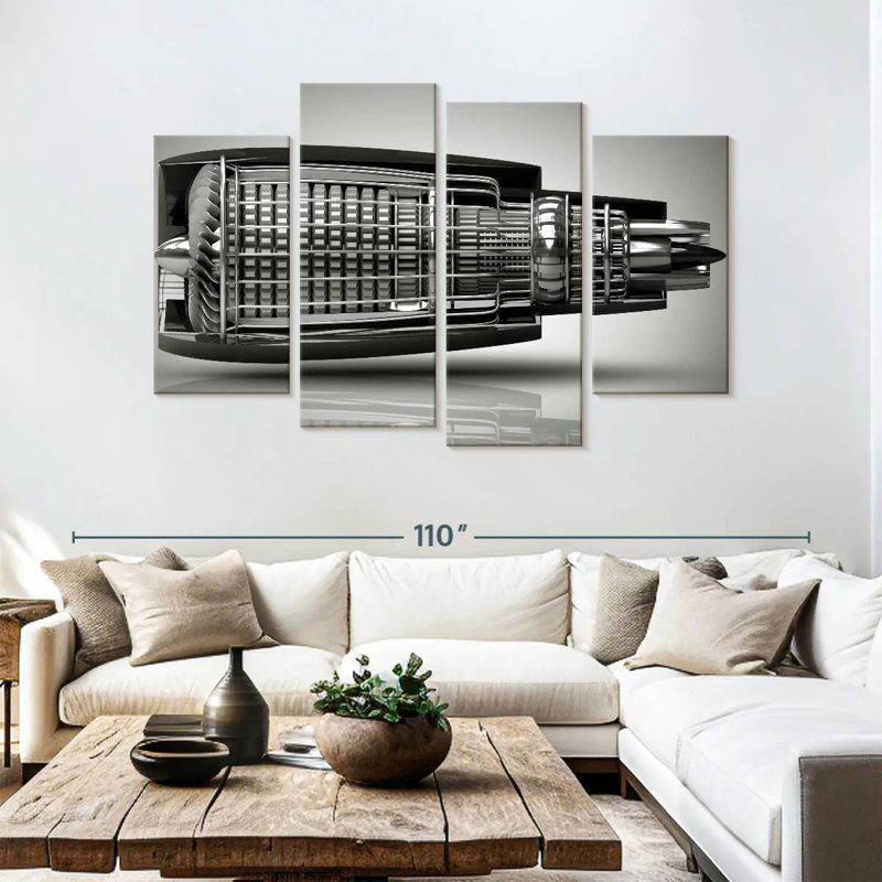 Aircraft Engine Details, 54" H x 84" W