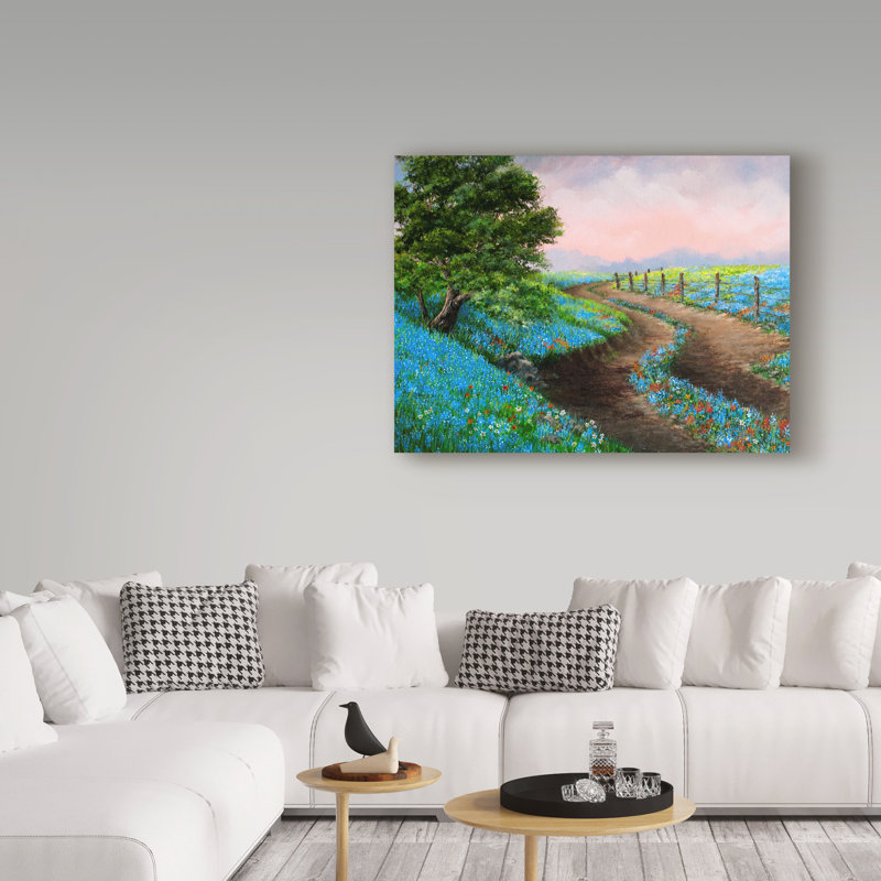 «Bluebonnets» de Dartis, reproduction sur toile tendue, H 24 po x l 32 po