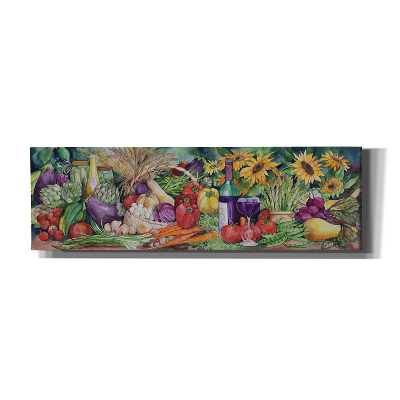 Légume Medley - impression sur toile tendue, H 12 po x l 36 po x P 1,5 po