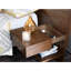 King Size Pecan Wood Bed With 2 Side Nightstands Concealed Collection In Pecan, Solid Furniture
