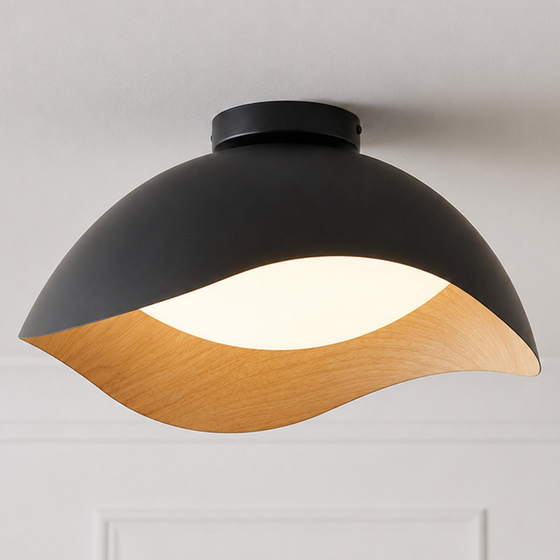 2700K-6000K Modern Matte Black LED Flush Mount Ceiling Light 24W Dimmable, ETL Certified