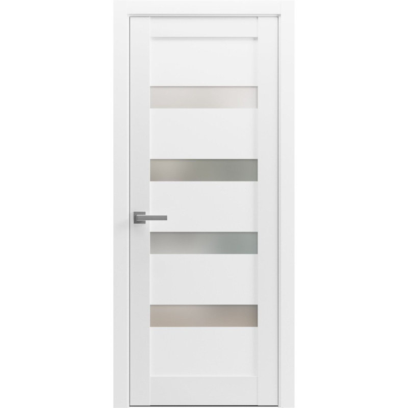 Porte pré-accrochée Pantry Kitchen Lite avec quincaillerie | Quadro 4113 avec verre opaque givré | Garnitures à panneau simple | Portes de salle de bain robustes