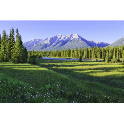 Mountain, River, And Meadow by Dszc - Wrapped Canvas Print