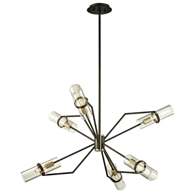 Lustre sphérique spoutnik à 6 lumières Raef, H 61,5 po x l 36 po x P 36 po