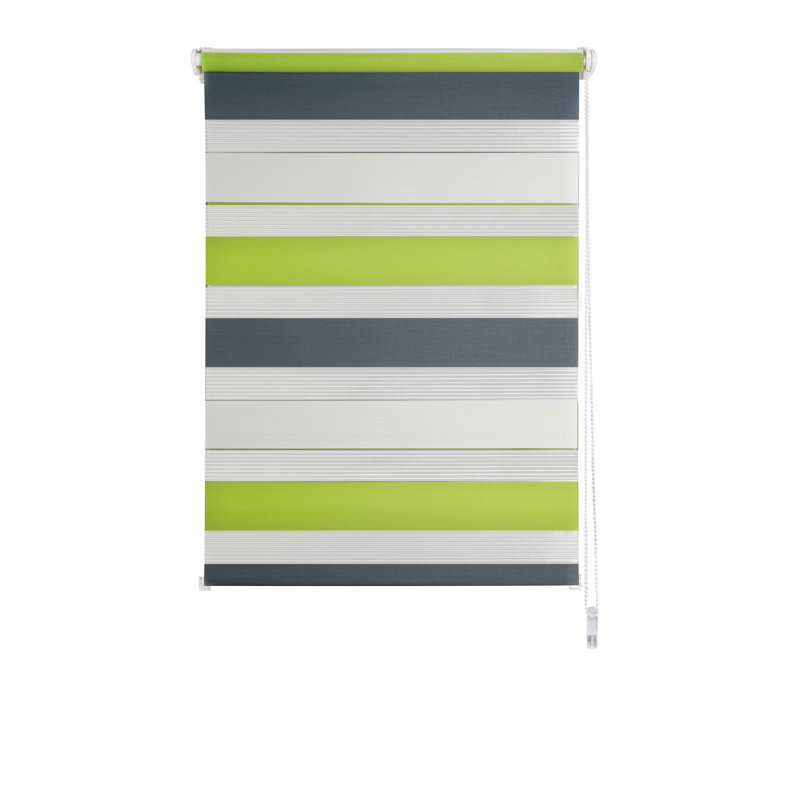 Fit-ball Room Darkening Roll-Up Blind, Fresh Green/Grey, 160 cm L x 140 cm W