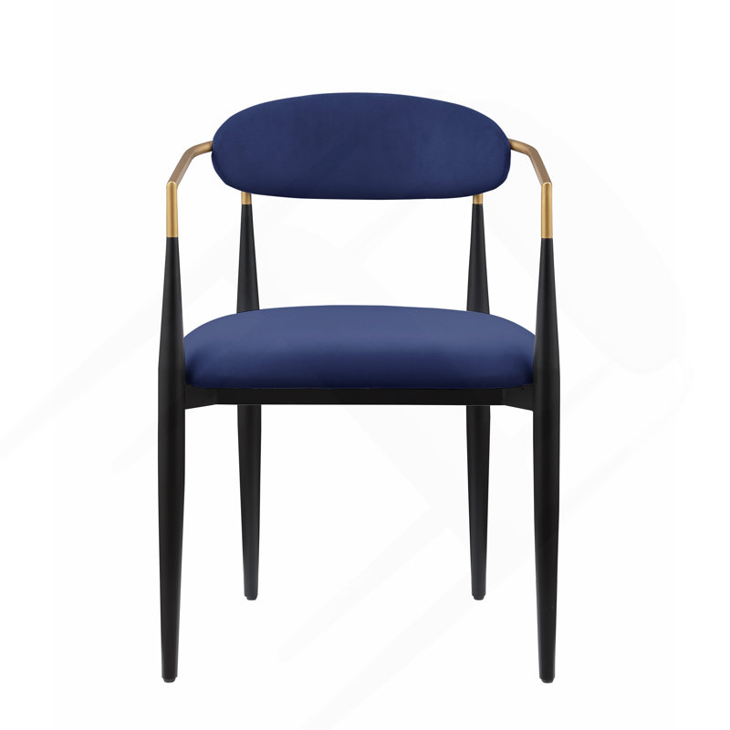 Ensemble de chaises rembourrées en tissu bleu 2 pièces Modern Contemporary, Bleu