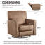 Fauteuil inclinable pivotant standard en tissu doux de 29,9 po de largeur Osmon-2119449899