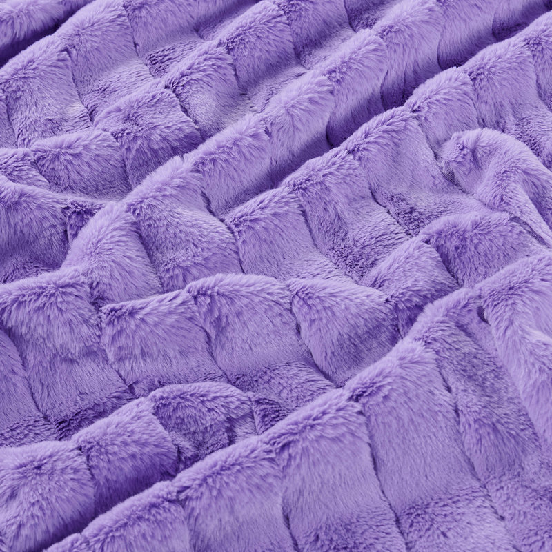 Jeté en fausse fourrure Luxury, Cachemire mauve, 60 po x 80 po