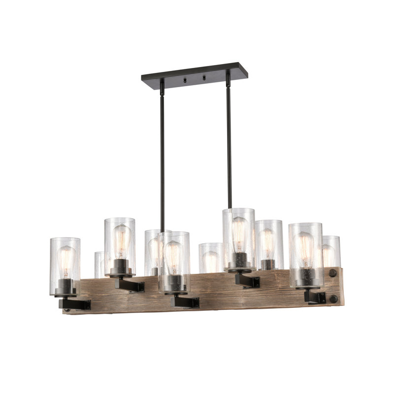 Lustre linéaire à 10 lumières Diego, gris