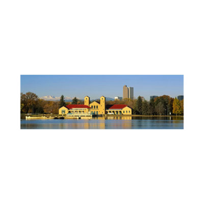 Buildings at the Waterfront, City Park Pavilion, Denver, Colorado, USA 1 Piece Wrapped Canvas Panoramic Wall Art