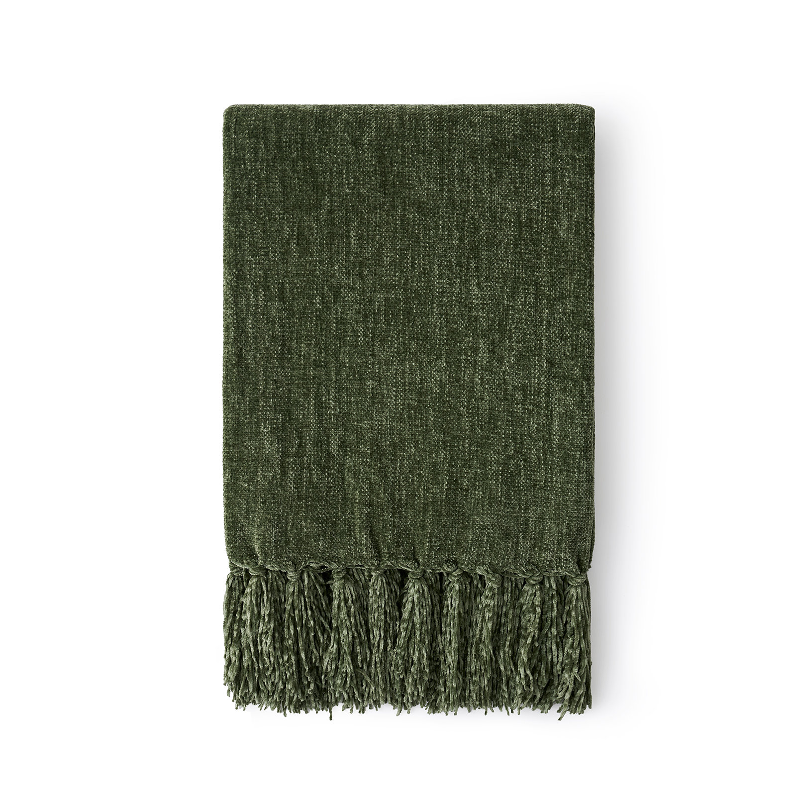 Soft Chenille Throw Blanket, 80" L x 60" W, Olive Green