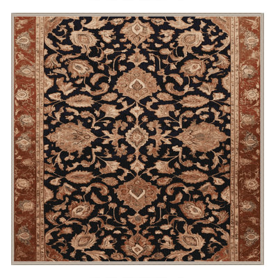 Machine Washable Persian Brown Area Rug