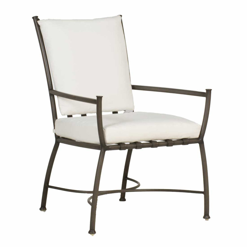Chaise avec accoudoirs en aluminium Majorque, Pas de soudure, Sunbrella® ‑ lin neige
