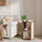 Boho Side Table, 2-tier End Table With Adjustable Shelf And Sackcloth Finish For Living Room, Bedroom-66836576