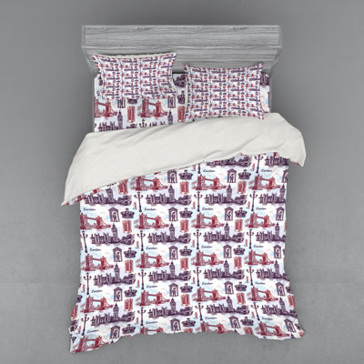 London Eclectic Geometric Shapes Duvet Cover